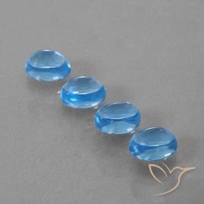 Gemas de Topacio Azul Suizo natural de 5.64 ct, Ovalada, Transparente