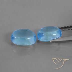 Gemas de Topacio Azul Suizo natural de 2.26 ct, Ovalada, Transparente