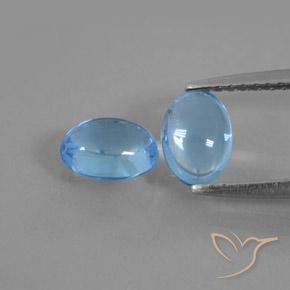 2.10ctw Natural Azul Suizo Topacio, Ovalada, Transparente