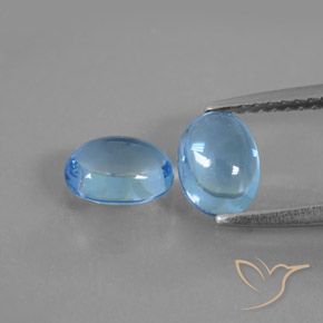 2.12ctw Natural Azul Suizo Topacio, Ovalada, Transparente