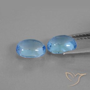 Gemas de Topacio Azul Suizo natural de 2.12 ct, Ovalada, Transparente