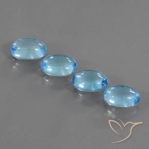 3.93ctw Natural Azul Suizo Topacio, Ovalada, Transparente