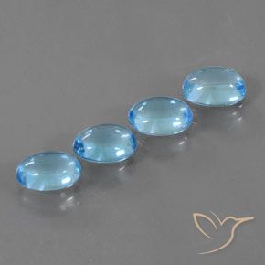Gemas de Topacio Azul Suizo natural de 3.93 ct, Ovalada, Transparente