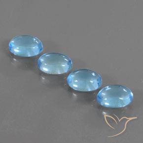 4.29ctw Natural Azul Suizo Topacio, Ovalada, Transparente