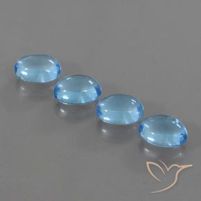 4.00ctw Natural Azul Suizo Topacio, Ovalada, Transparente