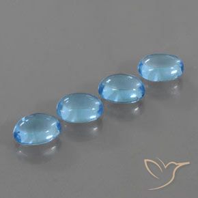 Gemas de Topacio Azul Suizo natural de 4.00 ct, Ovalada, Transparente