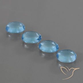 4.12ctw Natural Azul Suizo Topacio, Ovalada, Transparente