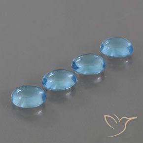 Gemas de Topacio Azul Suizo natural de 4.12 ct, Ovalada, Transparente