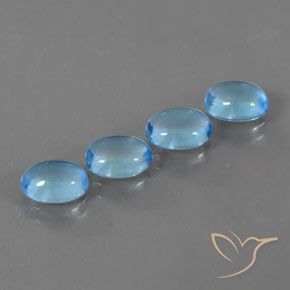 Gemas de Topacio Azul Suizo natural de 4.30 ct, Ovalada, Transparente