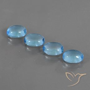 Gemas de Topacio Azul Suizo natural de 4.30 ct, Ovalada, Transparente