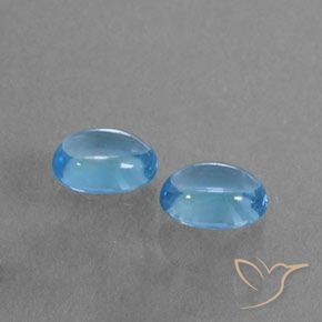 Gemas de Topacio Azul Suizo natural de 2.30 ct, Ovalada, Transparente
