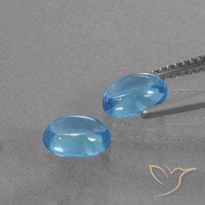Gemas de Topacio Azul Suizo natural de 2.30 ct, Ovalada, Transparente