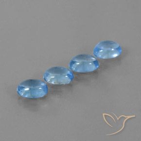 Gemas de Topacio Azul Suizo natural de 4.19 ct, Ovalada, Transparente