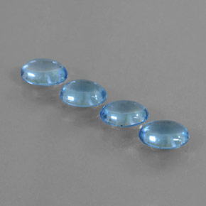 Gemas de topacio azul natural de 3,27 ct, corte óvalo, transparente