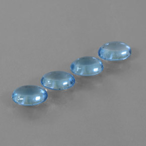 Gemas de topacio azul natural de 3,27 ct, corte óvalo, transparente