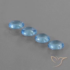3.57ctw Natural Azul Suizo Topacio, Ovalada, Transparente