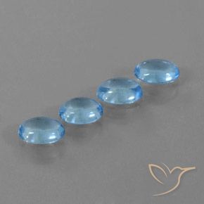 Gemas de Topacio Azul Suizo natural de 3.57 ct, Ovalada, Transparente