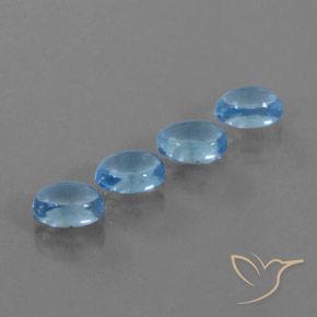 Gemas de Topacio Azul Suizo natural de 4.65 ct, Ovalada, Transparente