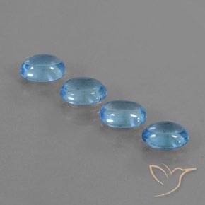 4.07ctw Natural Azul Suizo Topacio, Ovalada, Transparente