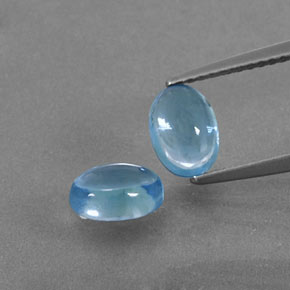 Gemas de topacio azul natural de 2,50 ct, corte óvalo, transparente
