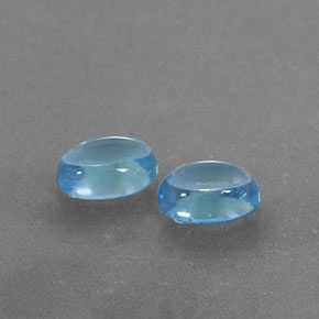 Gemas de topacio azul natural de 2,50 ct, corte óvalo, transparente