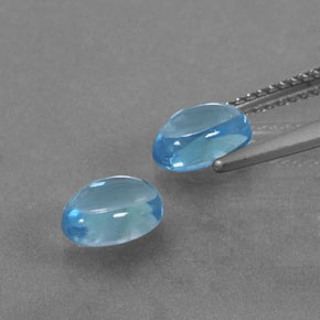 Gemas de topacio azul natural de 2,50 ct, corte óvalo, transparente