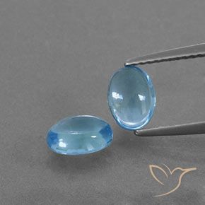 Gemas de topacio azul suizo natural de 1,89 ct, corte óvalo, transparente