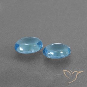 Gemas de topacio azul suizo natural de 1,89 ct, corte óvalo, transparente