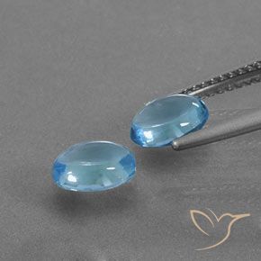 Gemas de topacio azul suizo natural de 1,89 ct, corte óvalo, transparente
