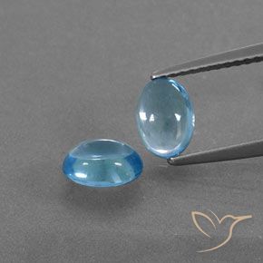 1.88ctw Natural Azul Suizo Topacio, Ovalada, Transparente