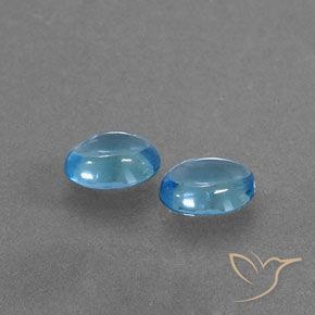 Gemas de Topacio Azul Suizo natural de 1.88 ct, Ovalada, Transparente