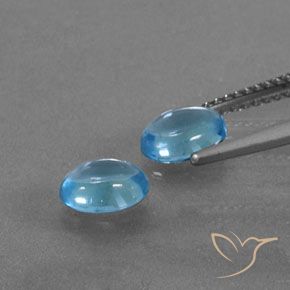 Gemas de Topacio Azul Suizo natural de 1.88 ct, Ovalada, Transparente
