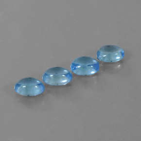 Gemas de topacio azul natural de 3,96 ct, corte óvalo, transparente