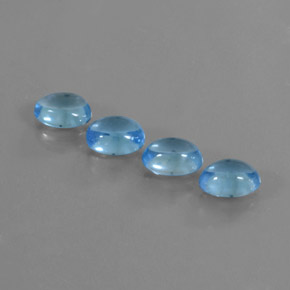 Gemas de topacio azul natural de 3,96 ct, corte óvalo, transparente