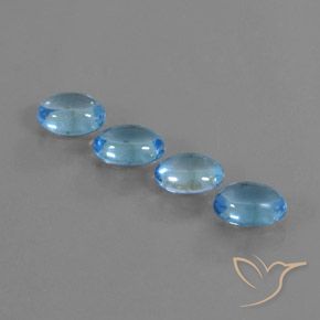 3.95ctw Natural Azul Suizo Topacio, Ovalada, Transparente
