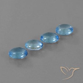 Gemas de Topacio Azul Suizo natural de 3.95 ct, Ovalada, Transparente