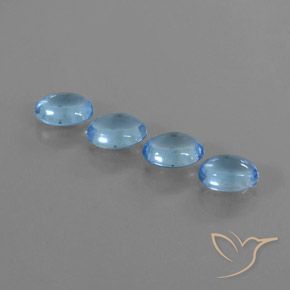 4.01ctw Natural Azul Suizo Topacio, Ovalada, Transparente