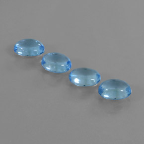 Gemas de Topacio Azul Suizo natural de 4.57 ct, Corte Óvalo, Transparente