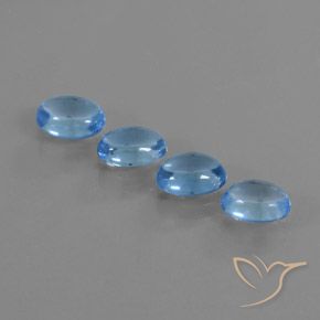 4.39ctw Natural Azul Suizo Topacio, Ovalada, Transparente