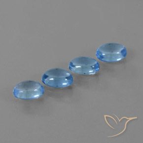 Gemas de Topacio Azul Suizo natural de 4.39 ct, Ovalada, Transparente