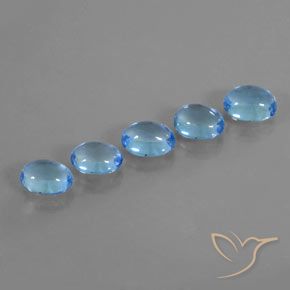 5.58ctw Natural Azul Suizo Topacio, Ovalada, Transparente