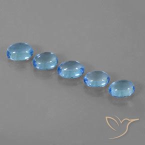 Gemas de Topacio Azul Suizo natural de 5.58 ct, Ovalada, Transparente