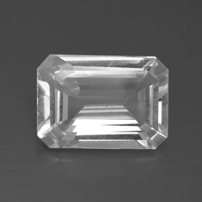 Topacio Blanco natural de 7.34 ct, corte esmeralda, VS