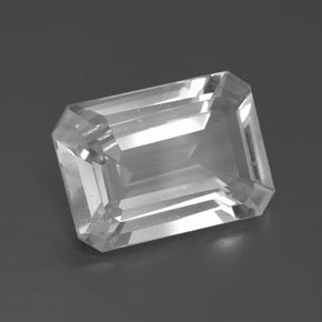 Topacio Blanco natural de 7.34 ct, corte esmeralda, VS