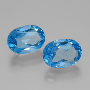 Gemas de Topacio Azul Suizo natural de 5.54 ct, Corte Óvalo, VVS