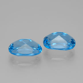 Gemas de Topacio Azul Suizo natural de 5.54 ct, Corte Óvalo, VVS