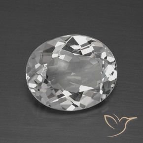 Topacio Blanco claro natural de 4.08 ct, Ovalada, VVS