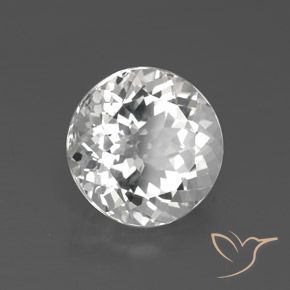 Topacio Blanco claro natural de 4.34 ct, Redondo, VVS-VS