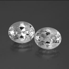 Gemas de Topacio Blanco claro natural de 9.22 ct, Corte Óvalo, VS
