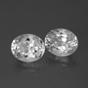 Gemas de Topacio Blanco claro natural de 9.22 ct, Corte Óvalo, VS